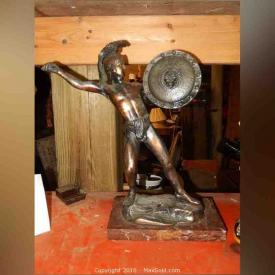 MaxSold Auction: This online auction features Early Signed Native Art Work, 1970's Modern Pole Lamp, Art Deco Roman Soldier Themed Statue, Musical German Stein 1970s, Large Antique Pickeling Crock, Japan Figurines, Mahogany Duncan Phyfe Table,Aria Pan Acoustic Guitar, Ansonia Gingerbread Clock and much more.